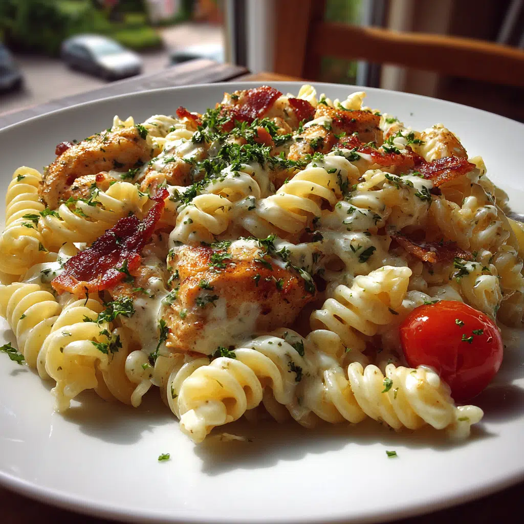 Hühnchen-Bacon-Ranch-Pasta-Salat: Ein köstlicher Genuss!