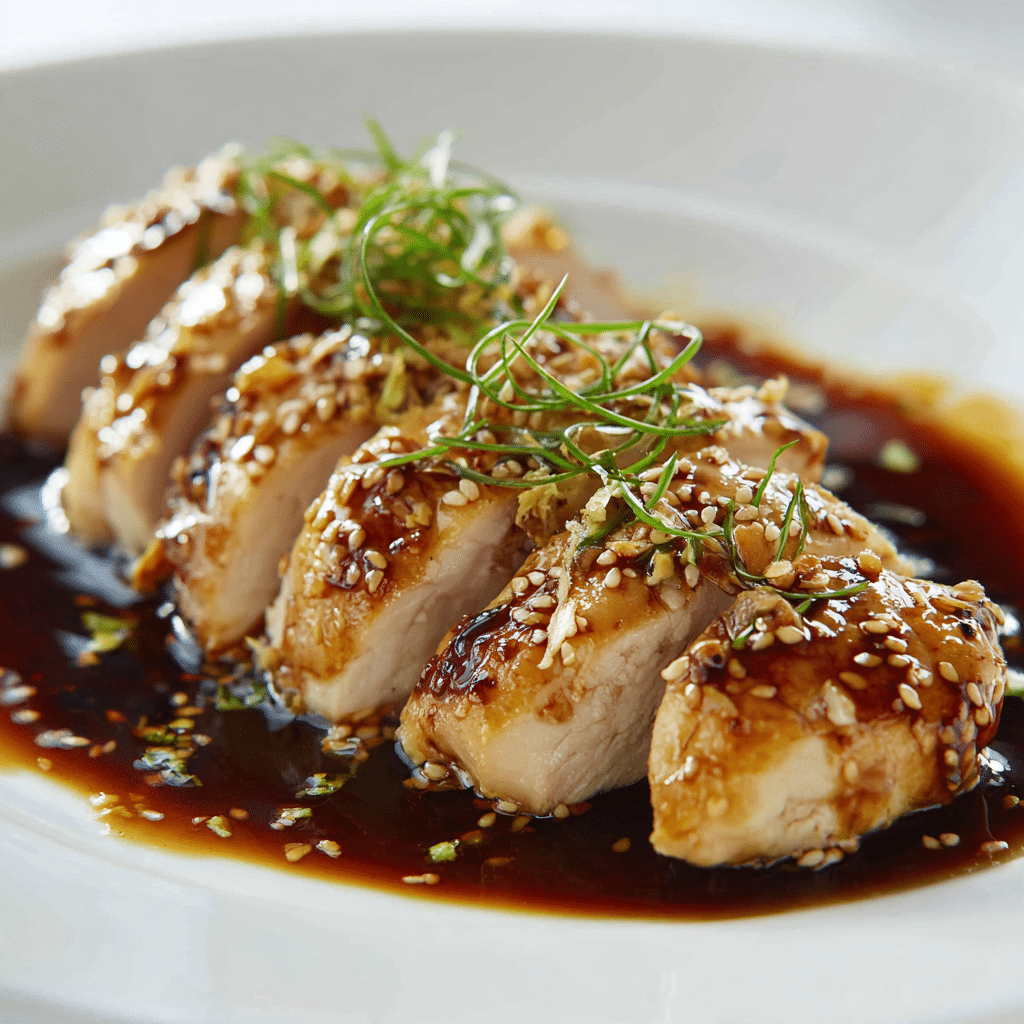 Gebackenes Hühnerfleisch mit japanischer Soße