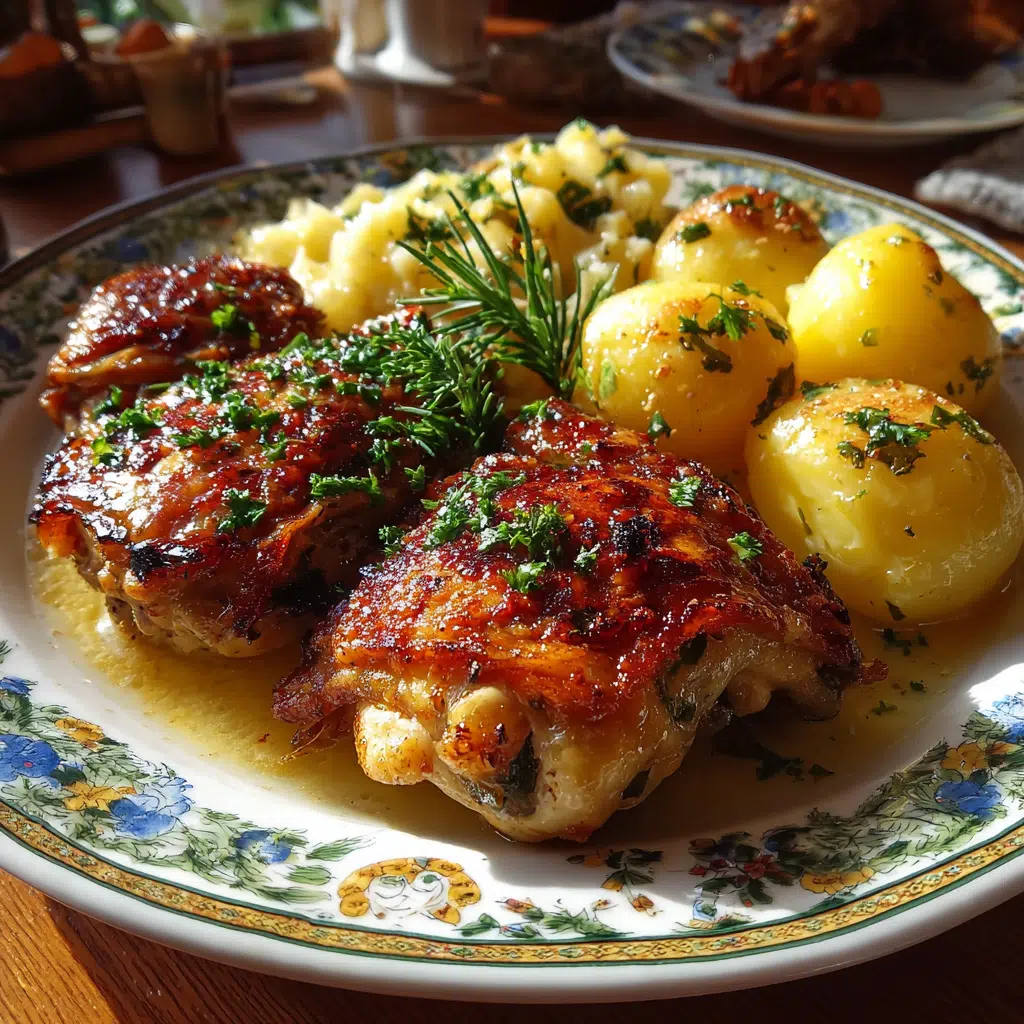 E3 Ofen-gebackene Hähnchenschenkel mit Kartoffeln ganz einfach zubereiten!