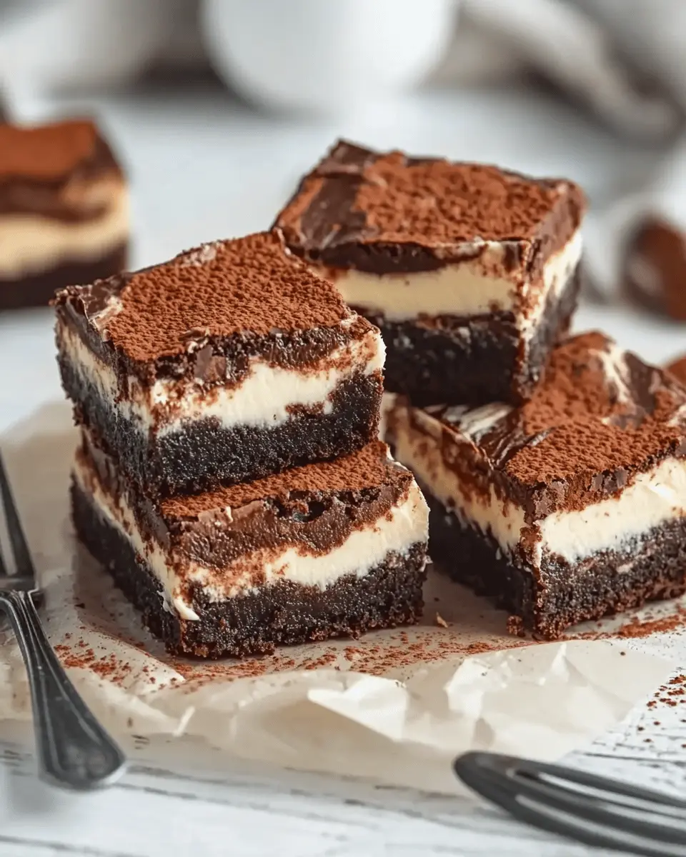 Käsekuchen Brownies mit Frischkäse und Schokolade