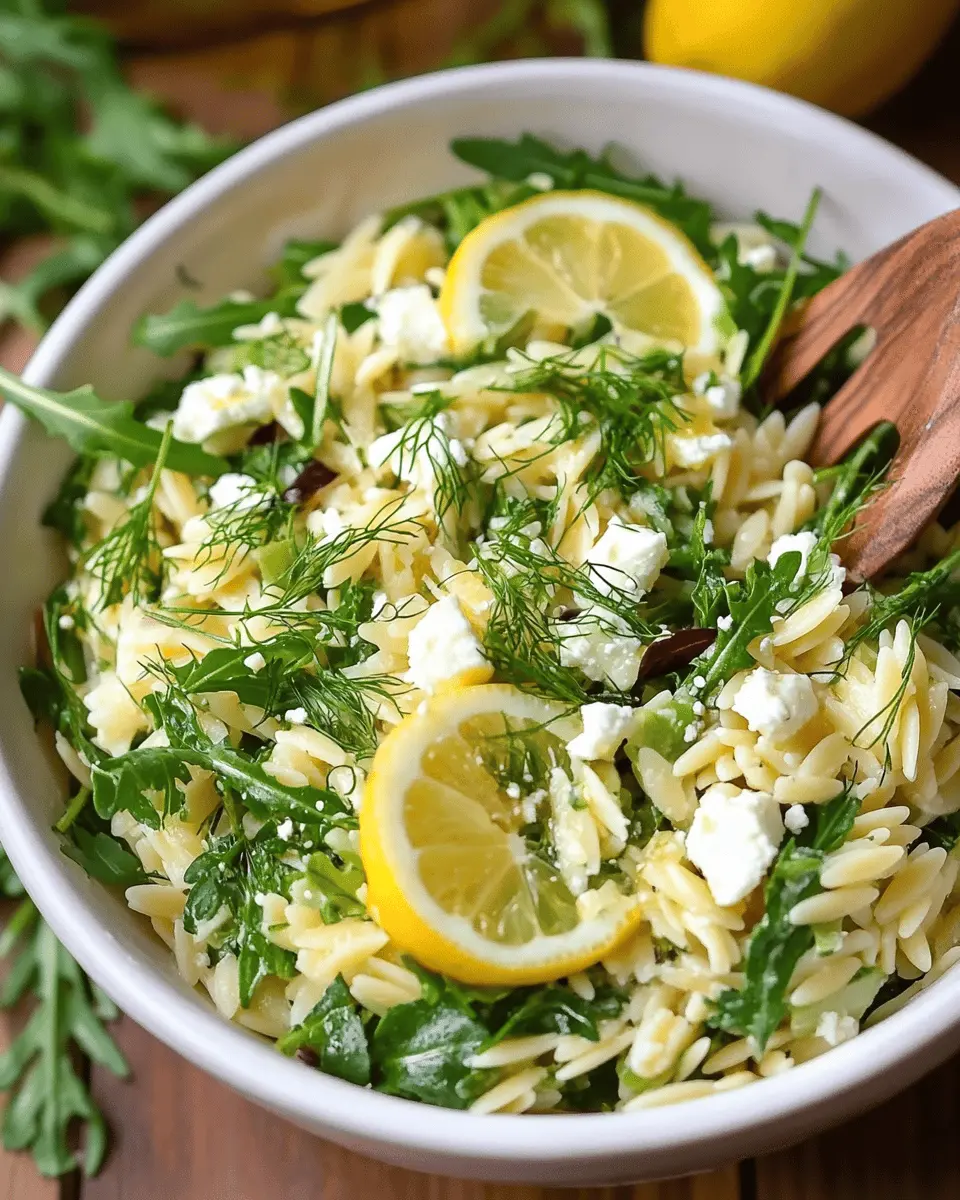 Zitronen-Dill-Orzo-Salat mit Rucola und Feta: Refreshingly Easy Delight