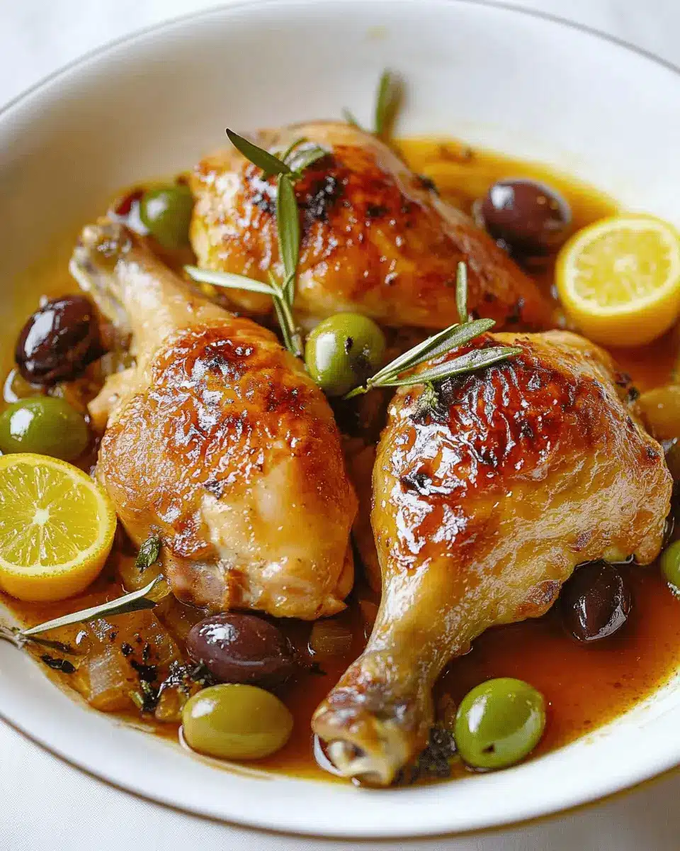 Zart geschmortes Hähnchen: Juicy Olives & Zesty Citrus Delight