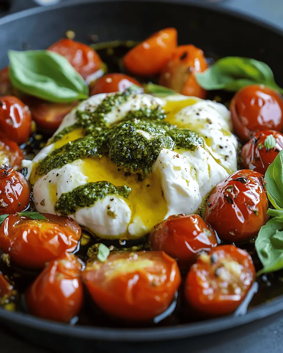 Skillet-Baked Burrata mit gerösteten Tomaten: Indulgent Bliss