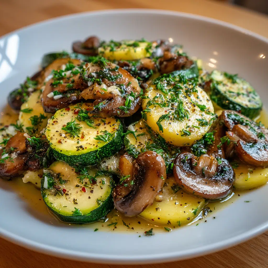 Zucchini und Champignons in Knoblauchbutter
