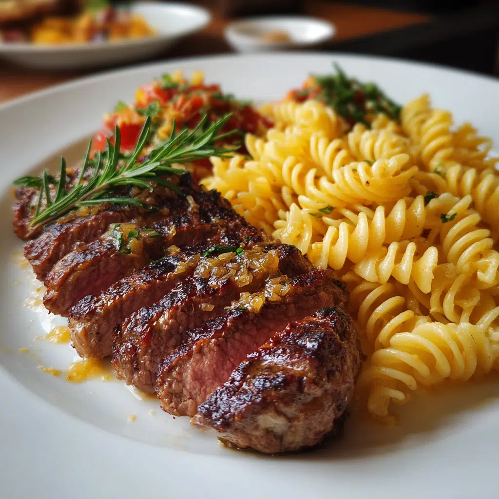 Klebriges Honig-Knoblauch-Steak und Rotini: Irresistibly Sweet and Savory