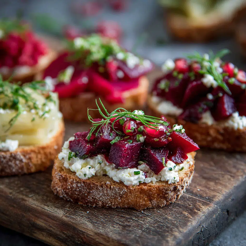 Rezept für Geröstete Rote-Bete-Granatapfel-Crostini Bliss