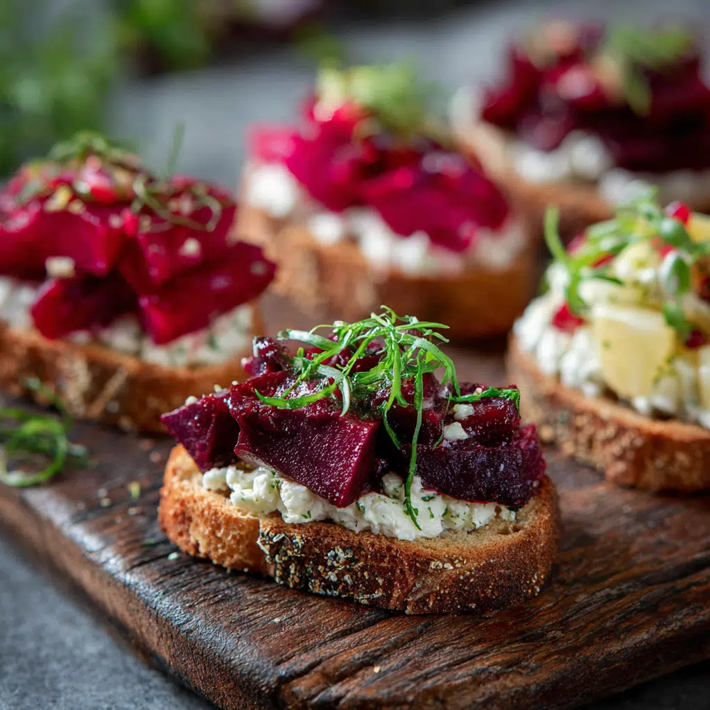 Rezept für Geröstete Rote-Bete-Granatapfel-Crostini Bliss