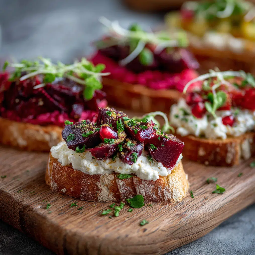 Rezept für Geröstete Rote-Bete-Granatapfel-Crostini Bliss