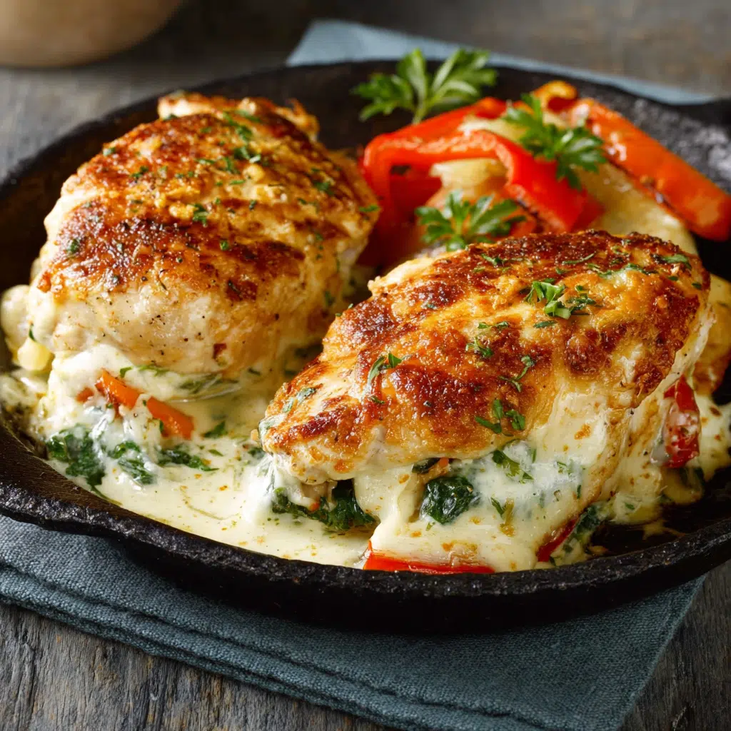 Gefülltes Hähnchen mit gerösteter Paprika: Irresistibly Cheesy Delight