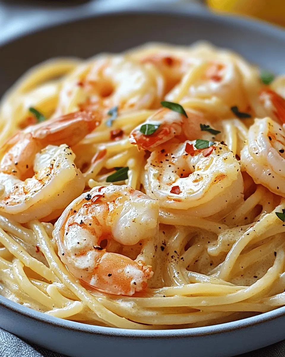Spaghetti mit Garnelen
