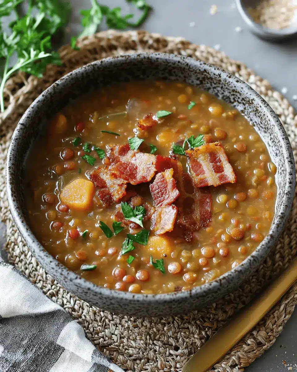 Linsensuppe mit Speck First Image First Image
