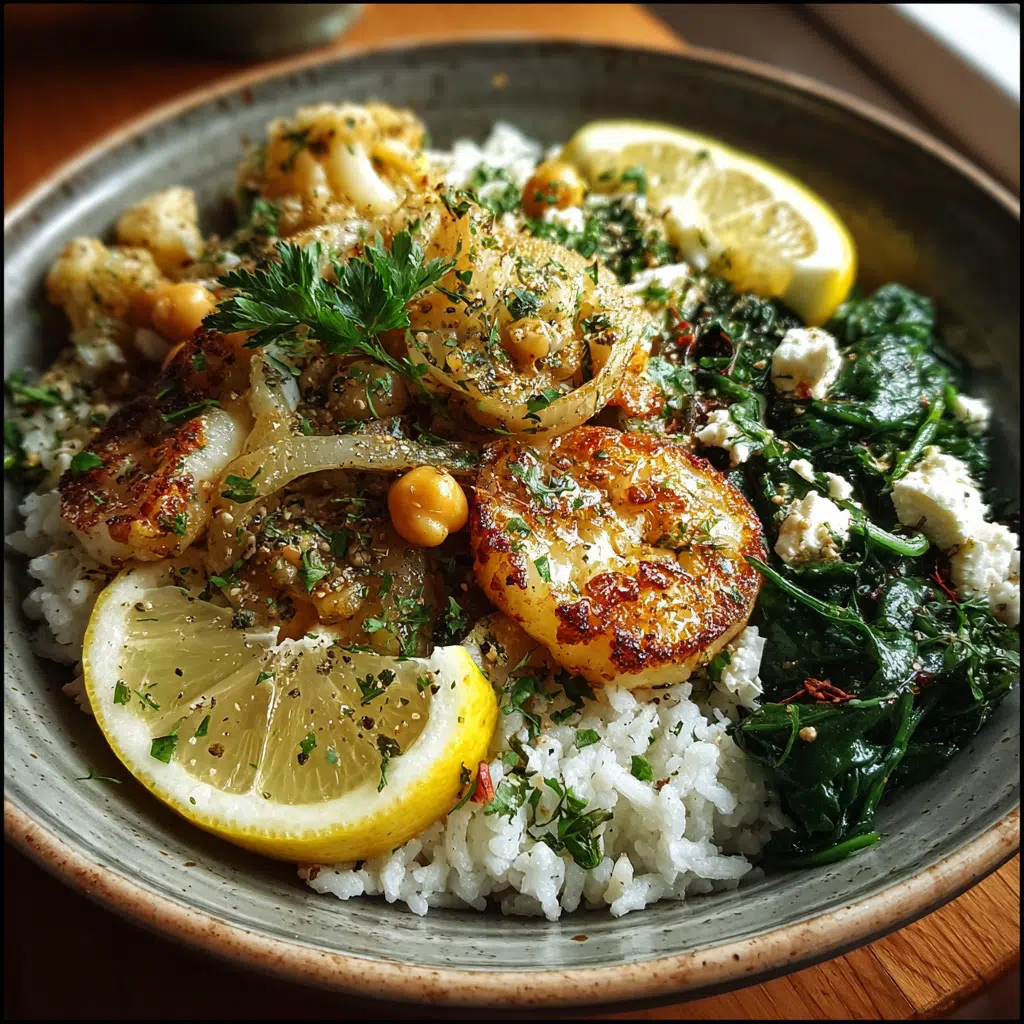 m3 Mediterraner Zitronenreis mit Kichererbsen, Spinat & Feta begeistert!