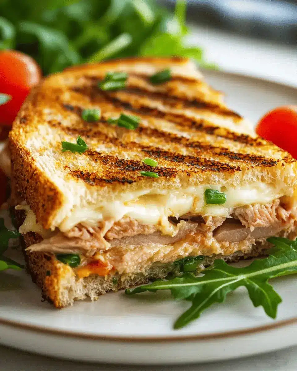 Gegrillter Thunfisch-Käse-Sandwich