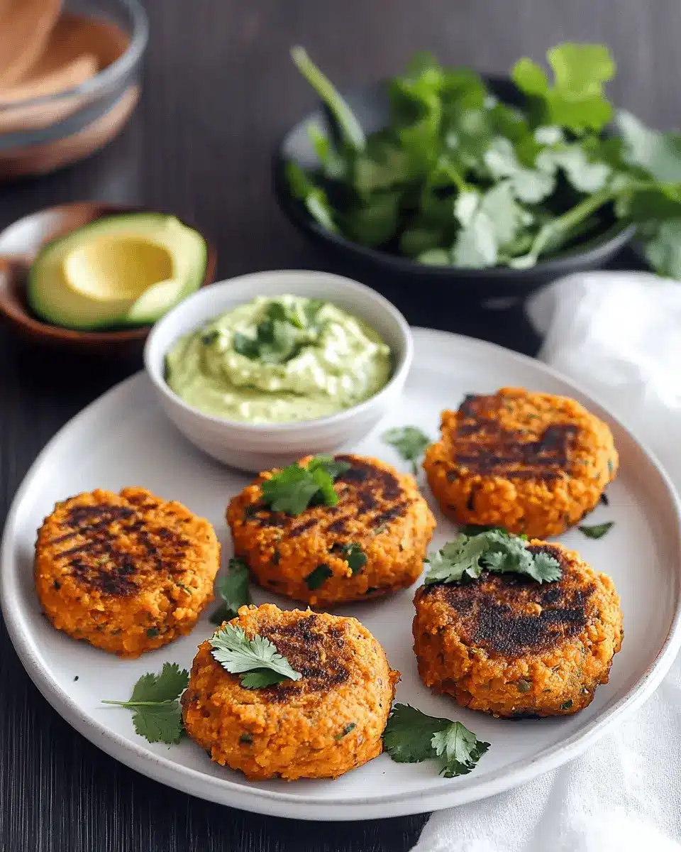 Mini Süßkartoffel-Rote-Linsen-Patties: Irresistibly Creamy Dip!