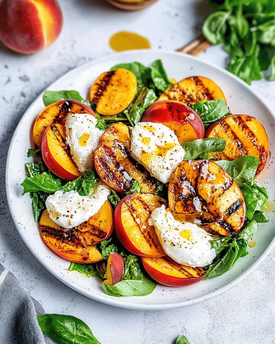 Gegrillter Pfirsich-Burrata-Salat: Juicy Bliss with Honey-Lemon Dressing