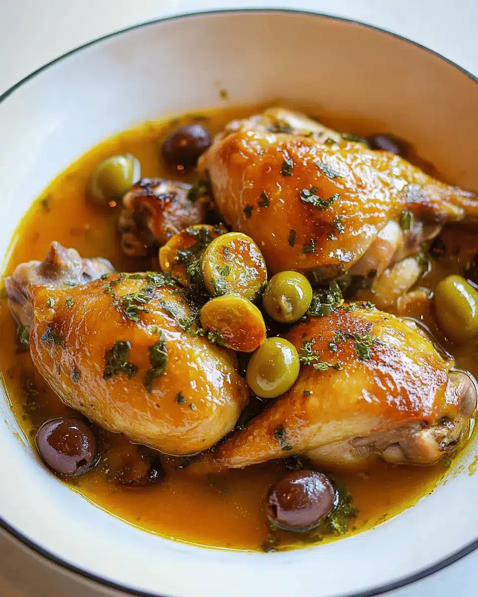 Zart geschmortes Hähnchen: Juicy Olives & Zesty Citrus Delight
