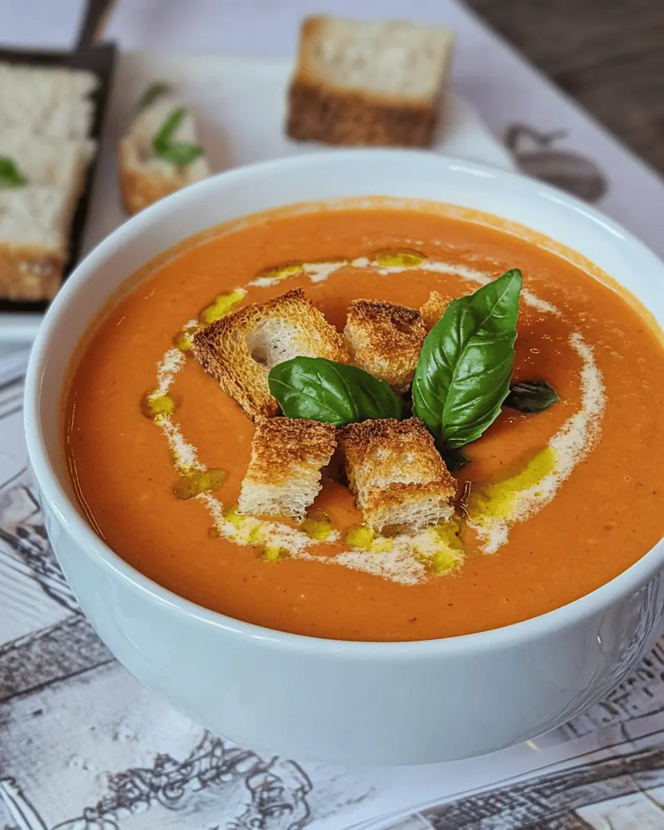 Hausgemachte Tomaten-Bisque: Irresistibly Creamy with Croûtons