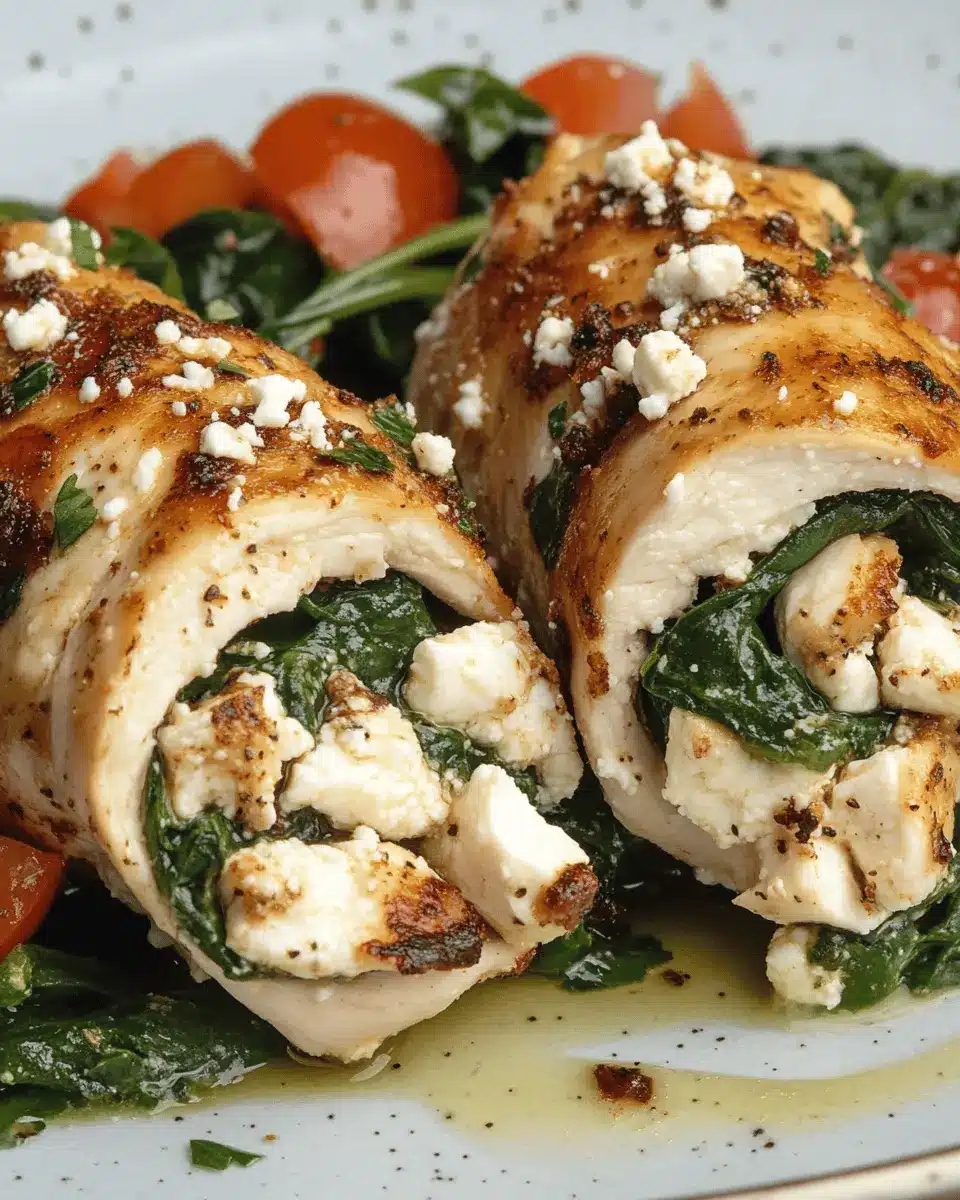 Spinat-Feta-Hähnchenrollen