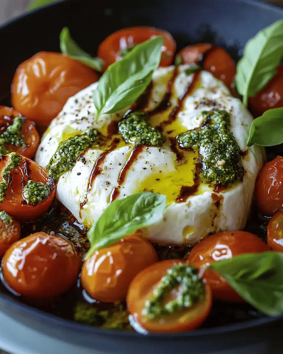 Skillet-Baked Burrata mit gerösteten Tomaten: Indulgent Bliss