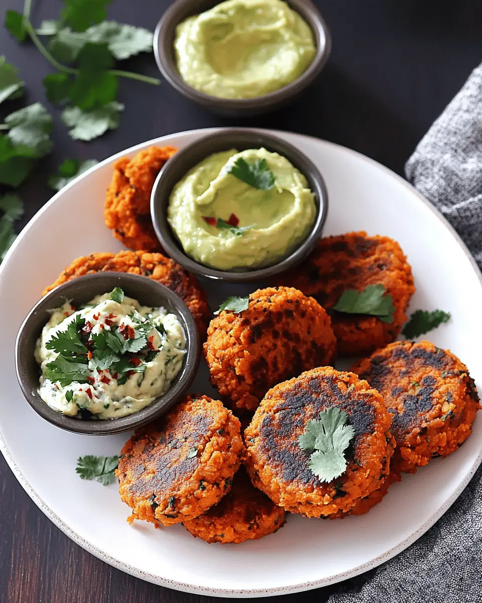 Mini Süßkartoffel-Rote-Linsen-Patties: Irresistibly Creamy Dip!
