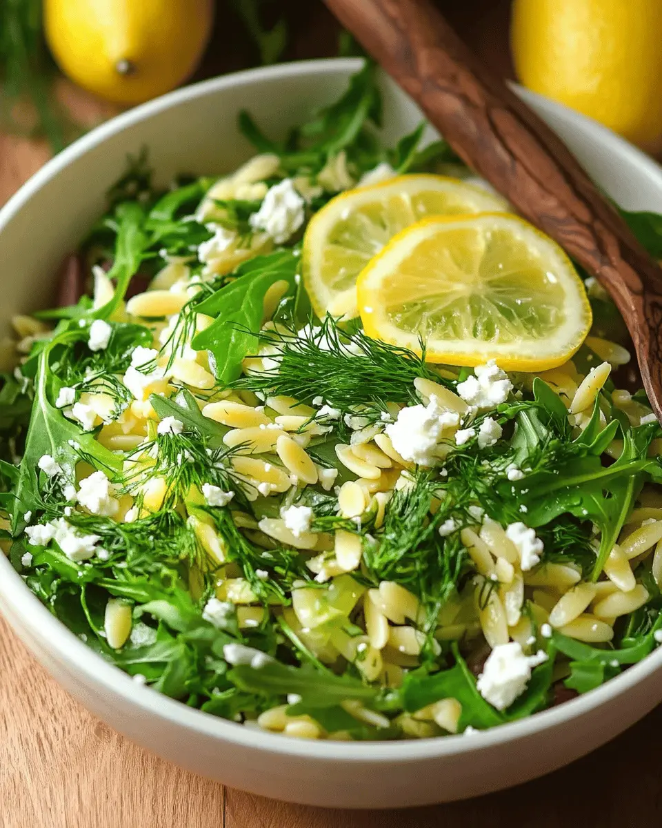 Zitronen-Dill-Orzo-Salat mit Rucola und Feta: Refreshingly Easy Delight