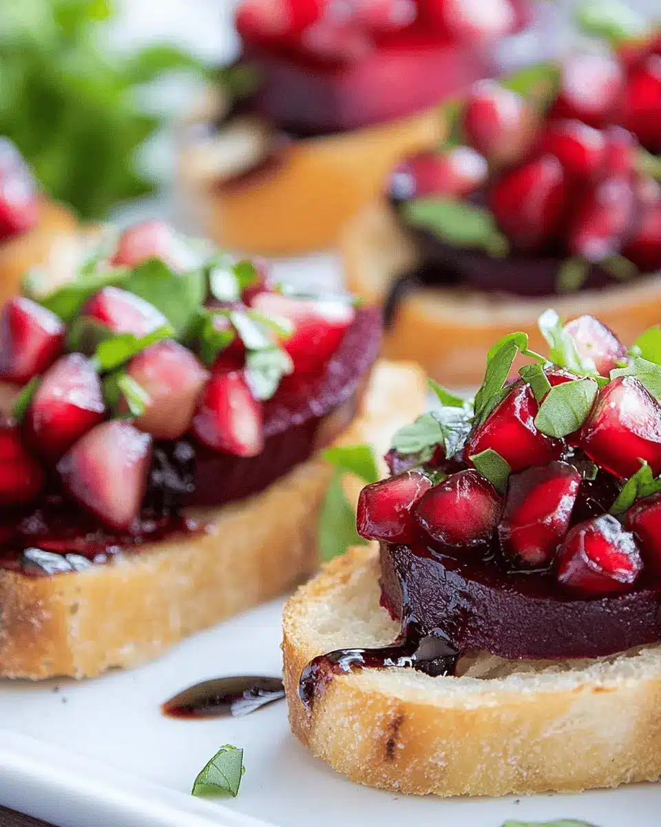 Rezept für Geröstete Rote-Bete-Granatapfel-Crostini Bliss