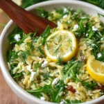 Zitronen-Dill-Orzo-Salat mit Rucola und Feta First Image First Image