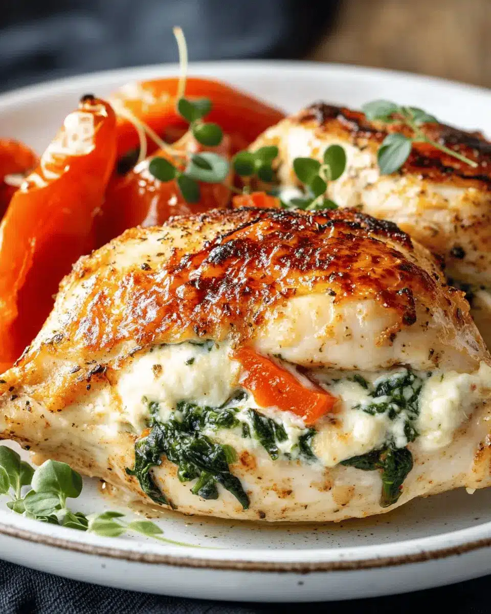 Gefülltes Hähnchen mit gerösteter Paprika: Irresistibly Cheesy Delight