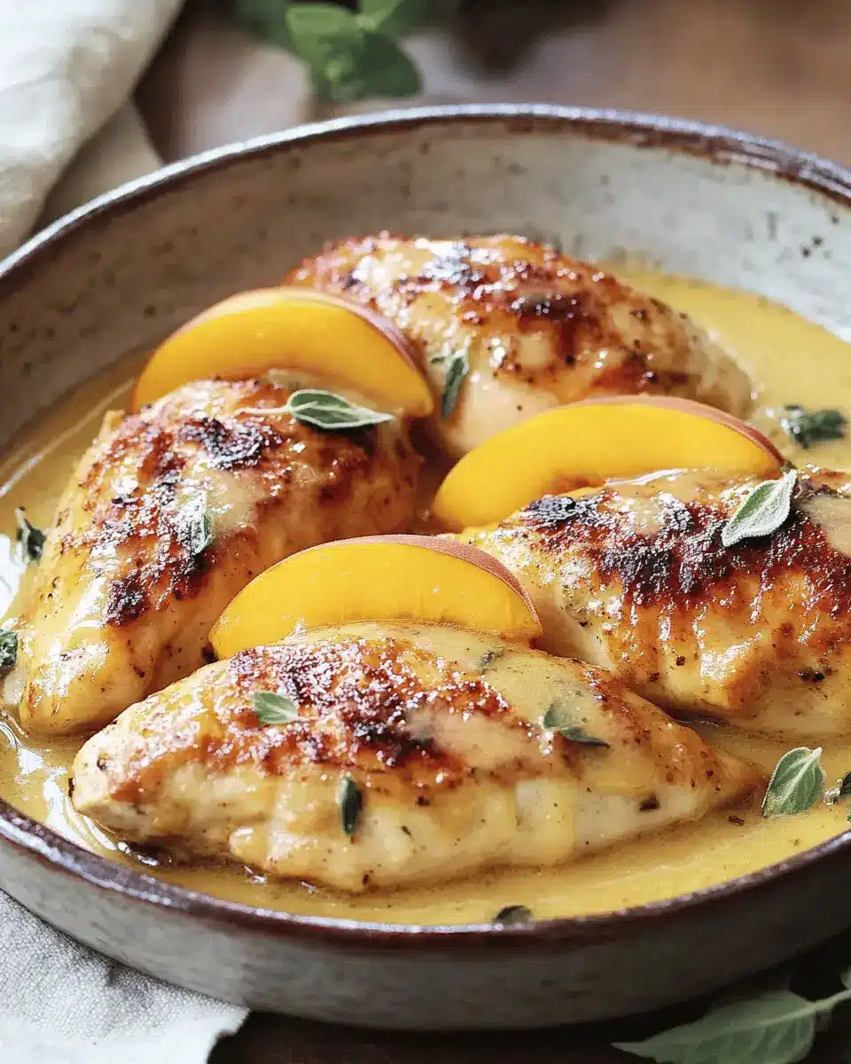 Hähnchen mit Pfirsichen und Honig-Zitronensauce: Irresistibly Juicy!