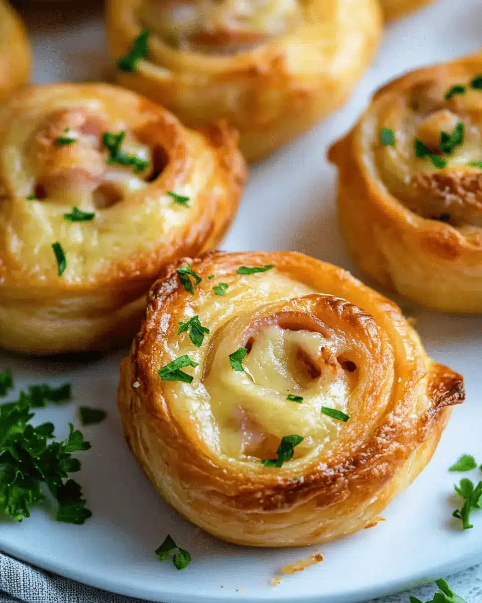 Schinken Käse Schnecken aus Pizzateig
