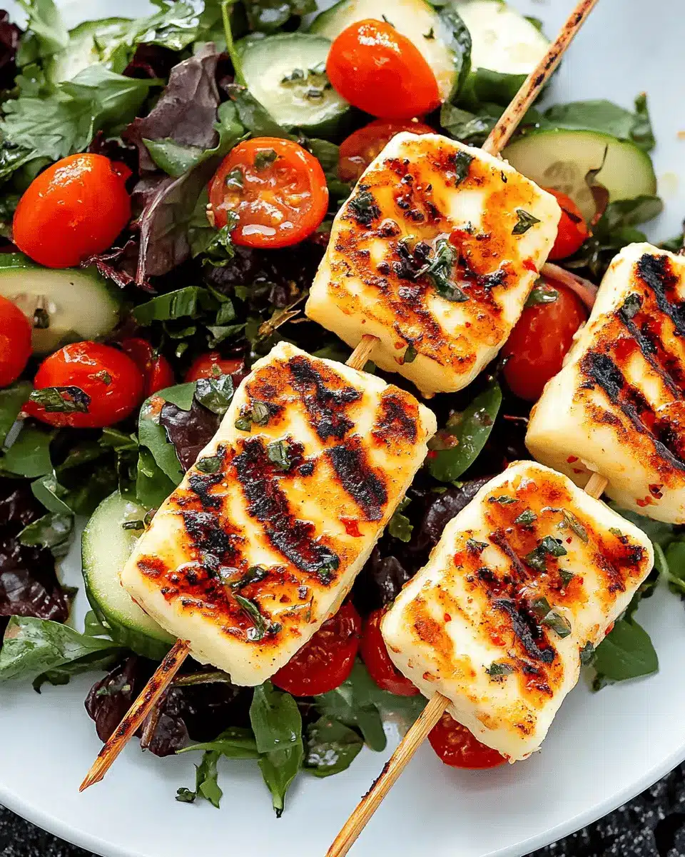 Halloumi-Spieße mit buntem Salat: Juicy Goodness Awaits