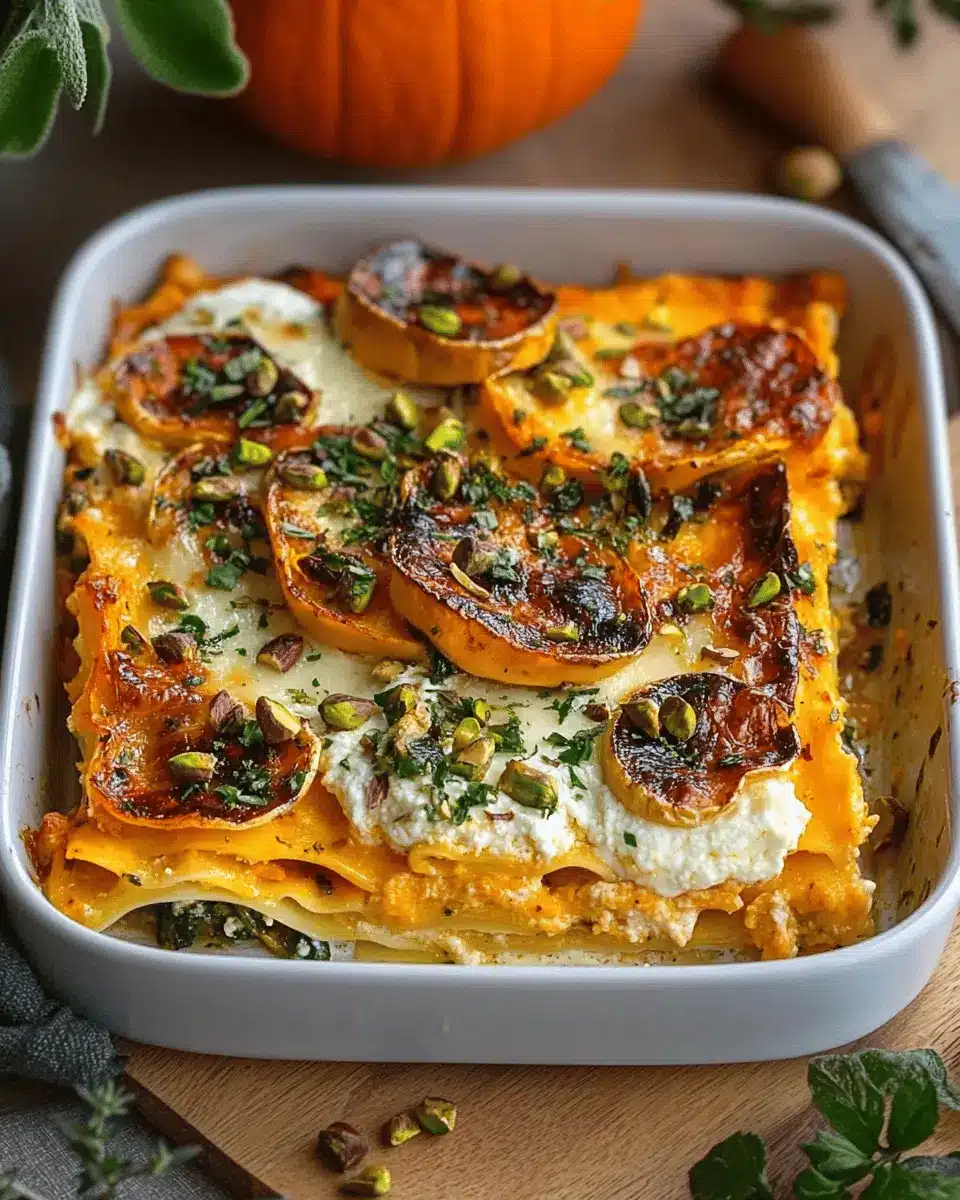 Kürbis Lasagne mit Ricotta: Creamy Delight with a Pistachio Twist
