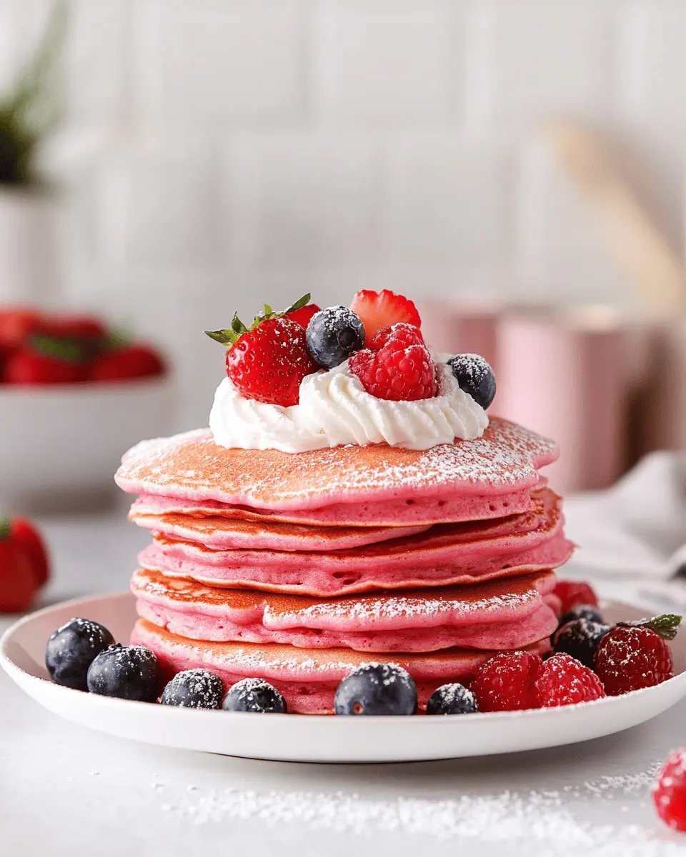Pink Pancakes mit Beeren First Image First Image
