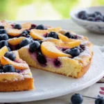 Sommerlicher Nektarinen-Kuchen mit Blaubeeren First Image First Image