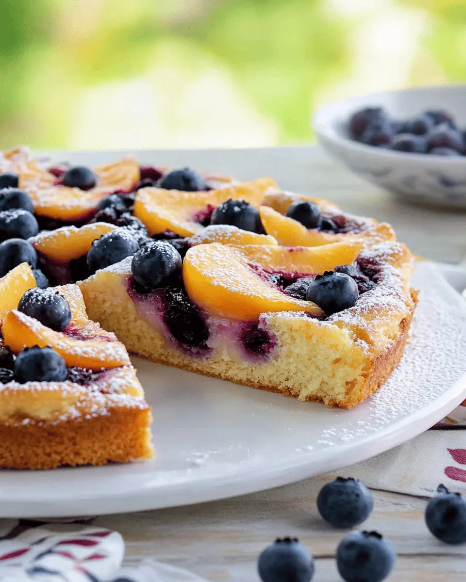 Sommerlicher Nektarinen-Kuchen mit Blaubeeren First Image First Image
