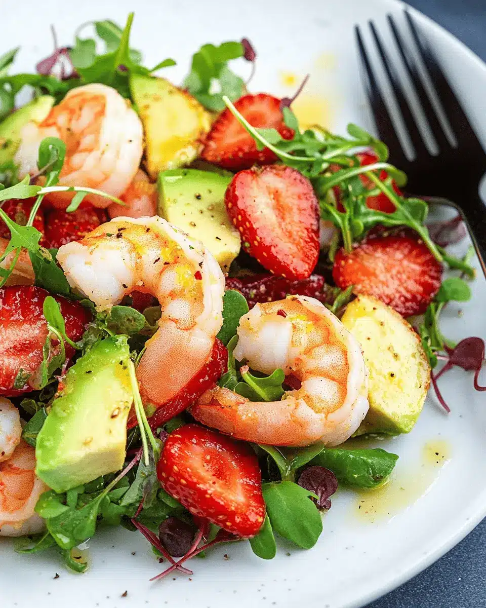 Frischer Garnelensalat: Juicy Strawberries & Avocado Bliss