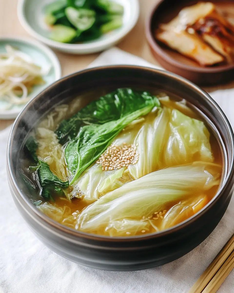 Kohl Sojabohnenpaste Suppe – Baechu Doenjang Guk genießen First Image First Image