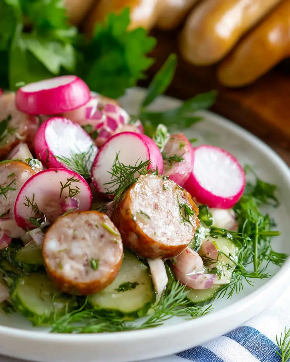 Weißwurst Salat mit Radieschen First Image First Image