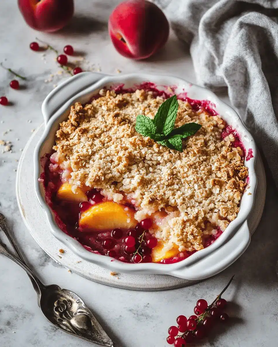Pfirsich-Johannisbeer-Crumble Rezept: Irresistibly Fruity Delight