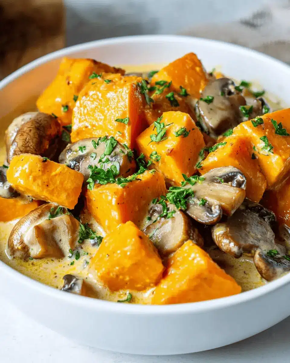 Kürbis Pilz Pfanne: Cremig, würzig und in 30 Minuten lecker!