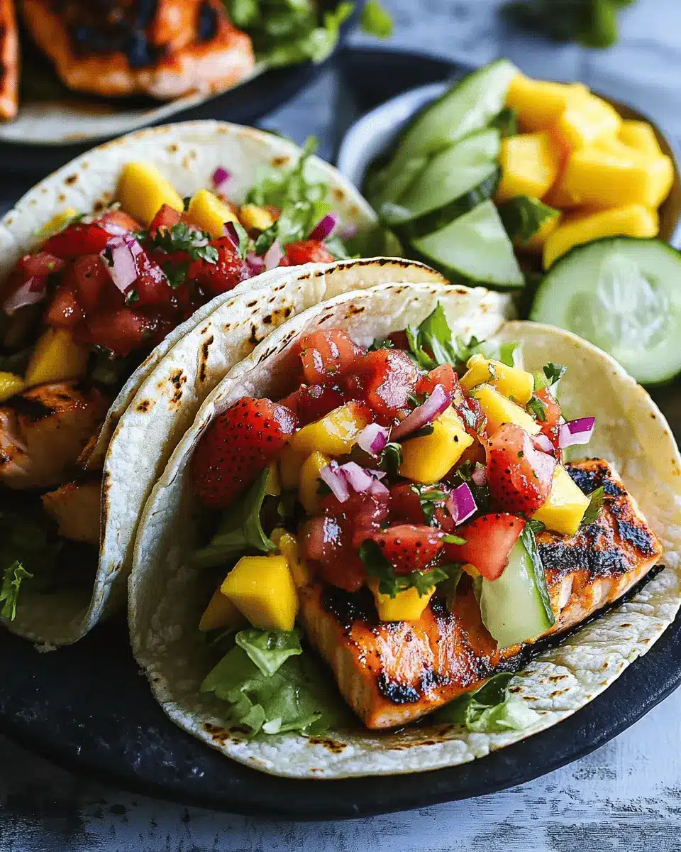 Tacos mit gegrilltem Lachs: Juicy Bliss with Strawberry Salsa