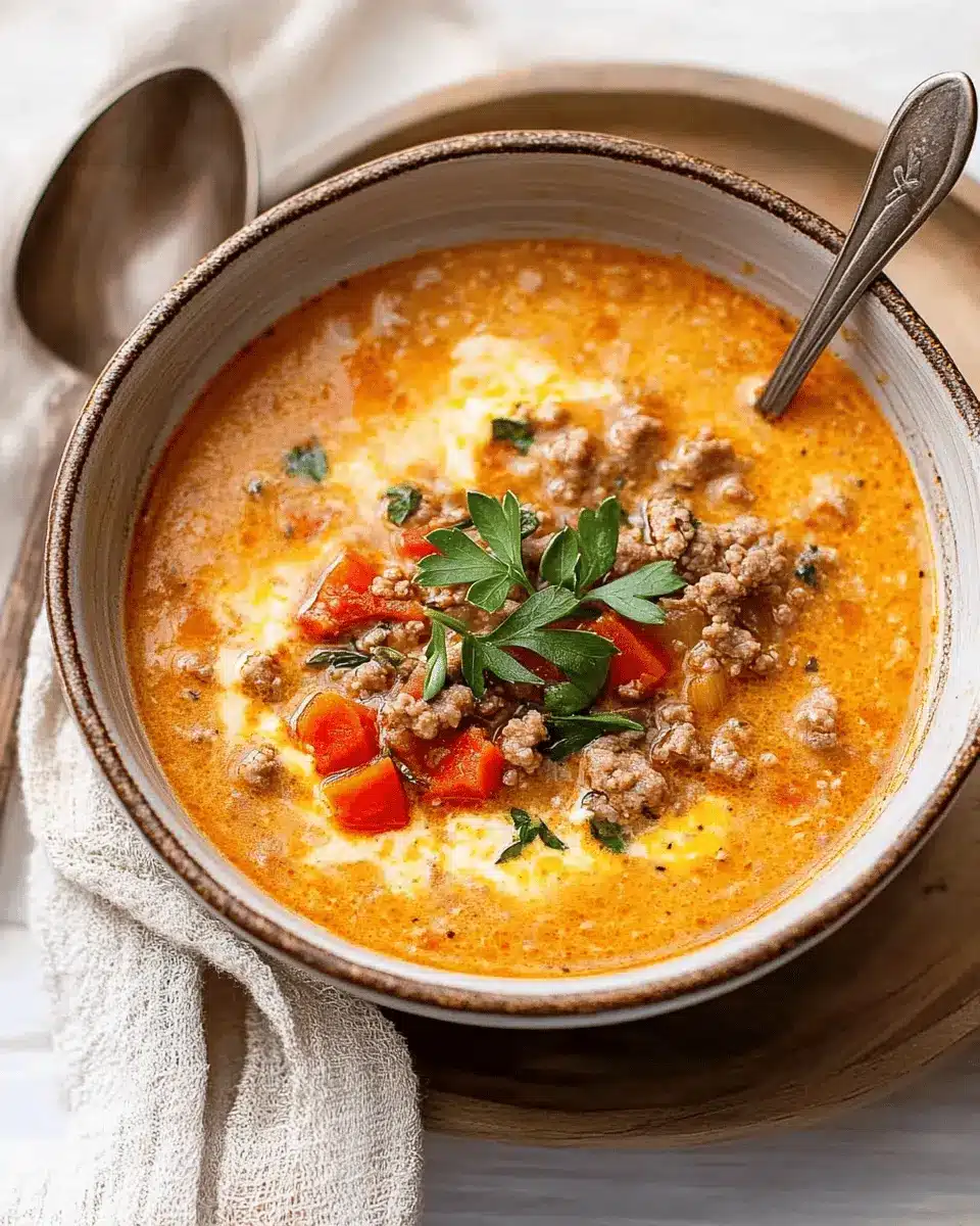 Tomatige Hackfleisch-Käse-Suppe: 45-Minuten-Wunder für Gemütlichkeit