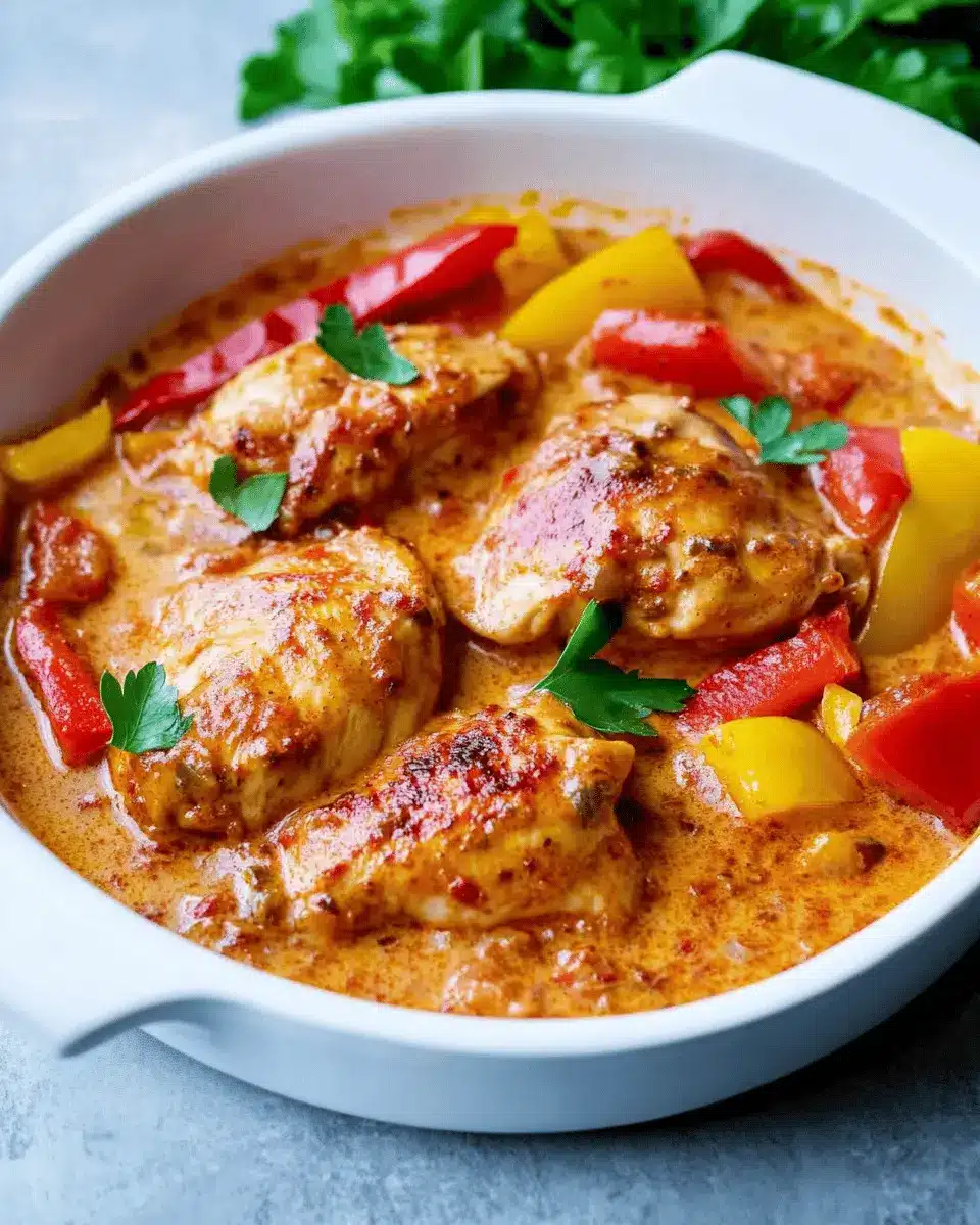 Paprika-Sahne-Hähnchen