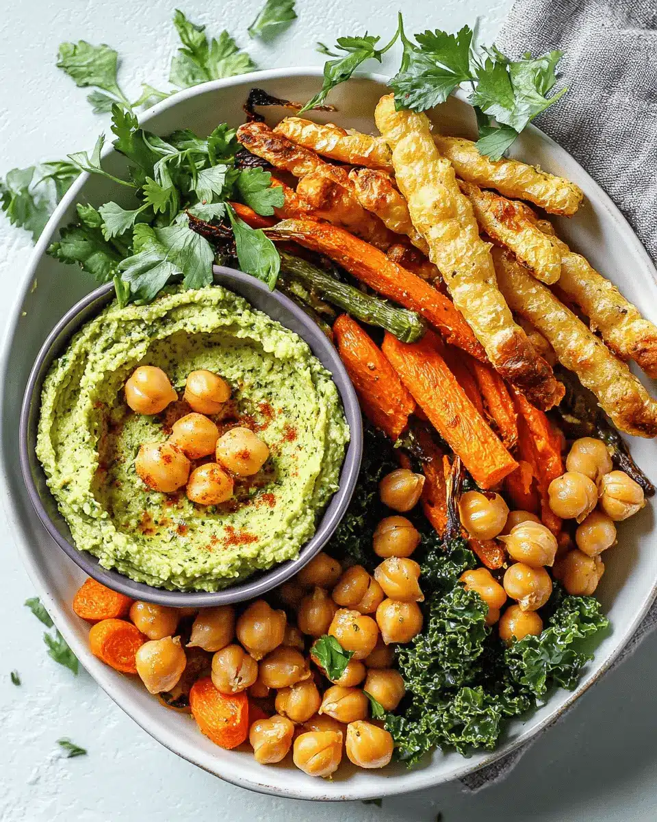 Ofengemüse und Röstkichererbsen: Comforting Kale Hummus Delight
