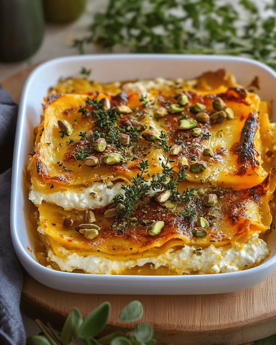 Kürbis Lasagne mit Ricotta: Creamy Delight with a Pistachio Twist