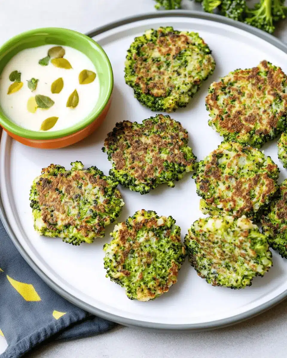 Brokkoli-Taler mit Parmesan – ein gesunder Snack First Image First Image
