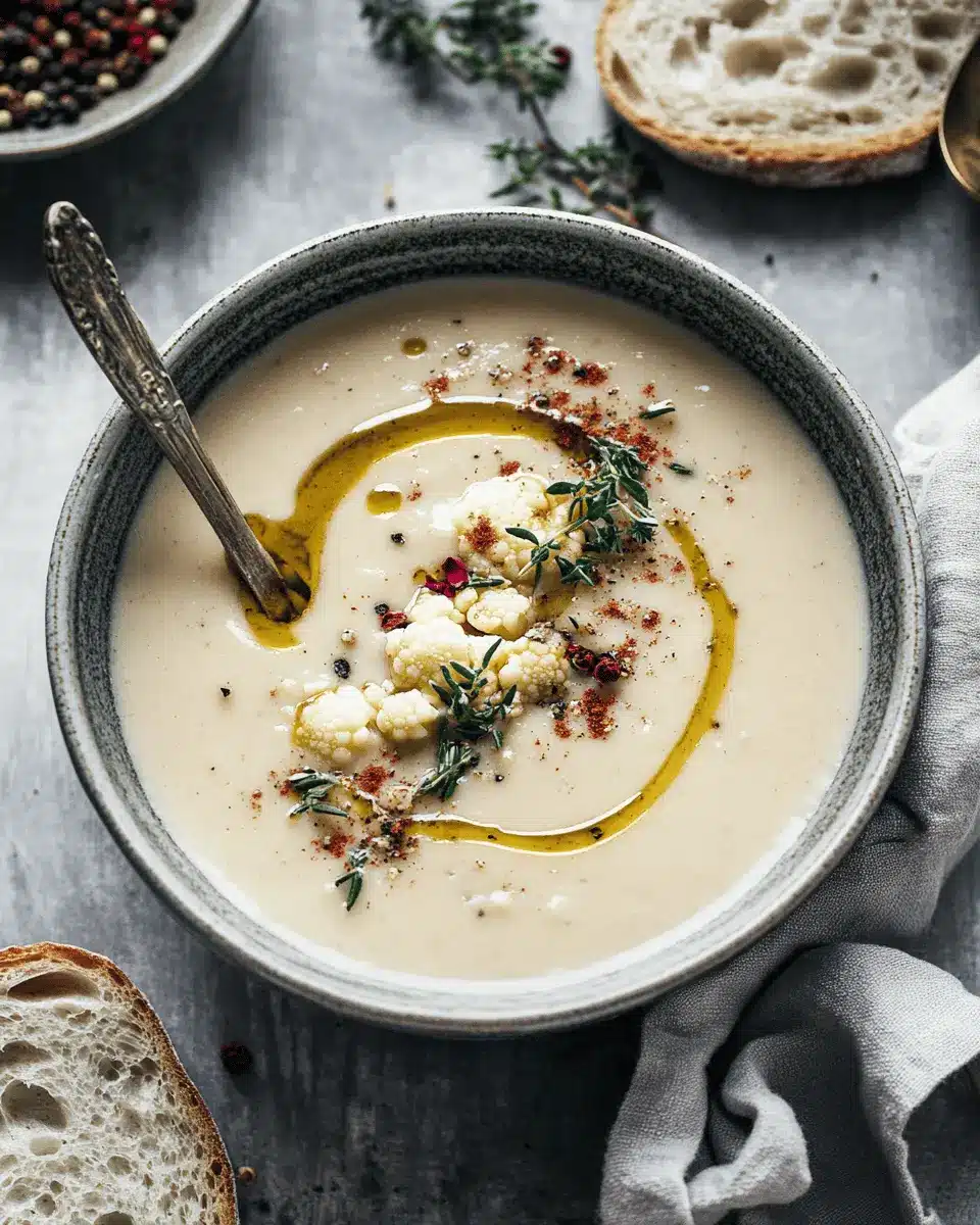 Blumenkohlsuppe mit Tahin und Kräuteröl: Comfort in a Bowl
