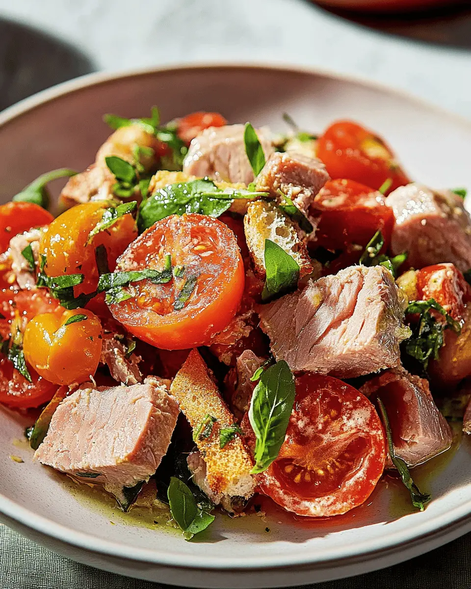 Tomaten-Brotsalat mit Thunfisch First Image First Image