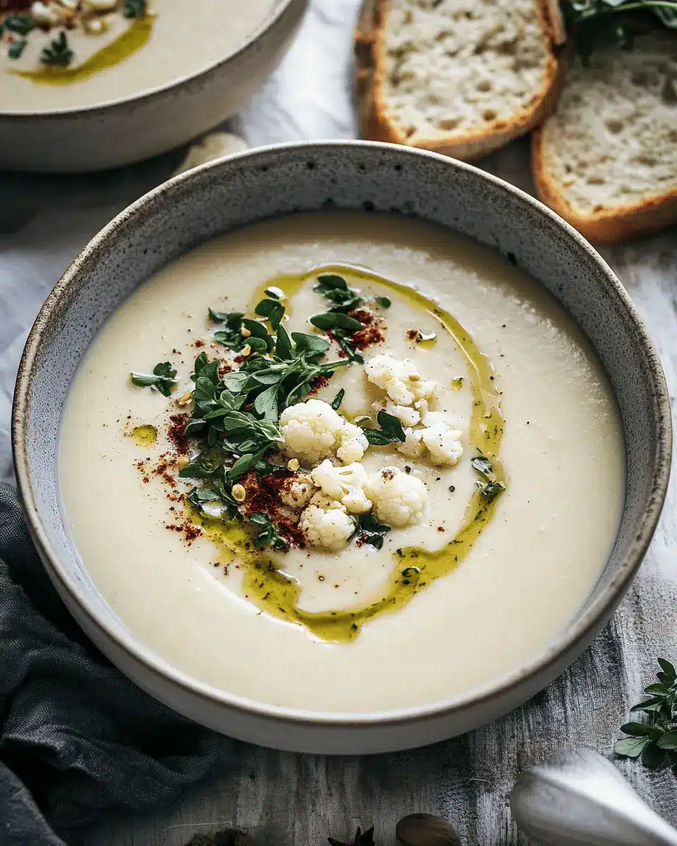 Blumenkohlsuppe mit Tahin und Kräuteröl First Image First Image