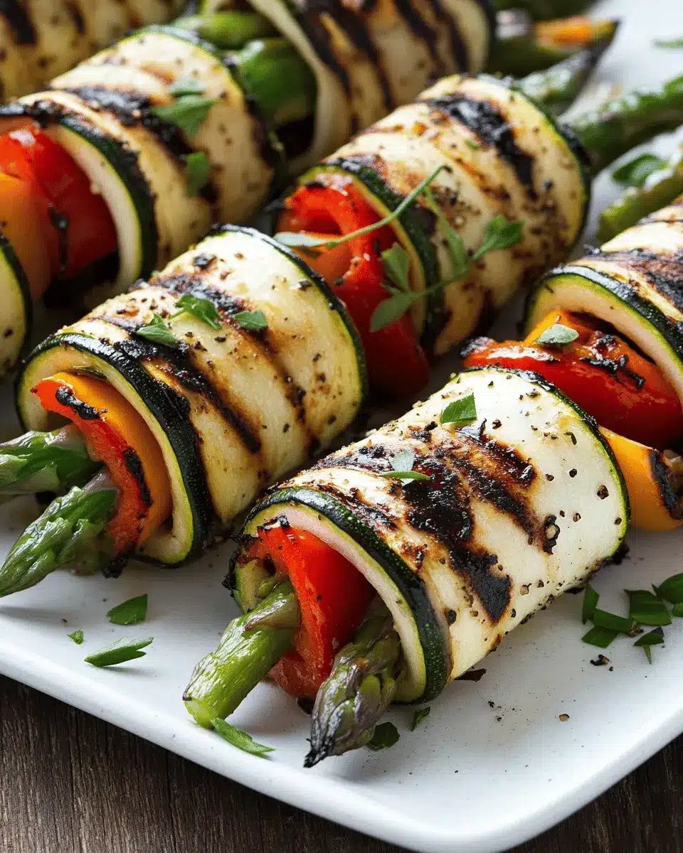 Gegrillte Zucchini-Röllchen: Bold Flavors with Asparagus & Peppers